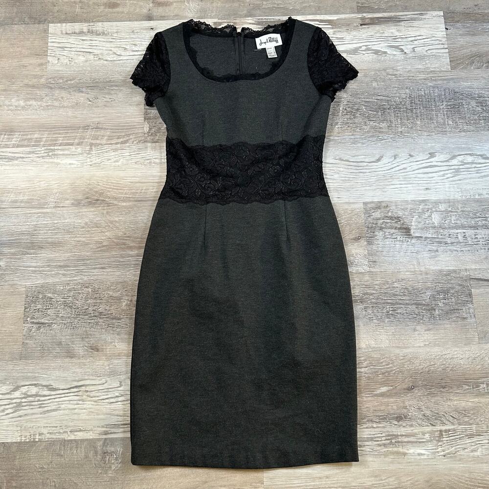 Joseph Ribkoff Black Lace Panel Bodycon Dress Size 8